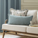  Blue Cushions - Hutton Woven Jacquard Cushion Cover Blue Sanderson