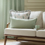  Green Cushions - Hutton Woven Jacquard Cushion Cover Sage Sanderson