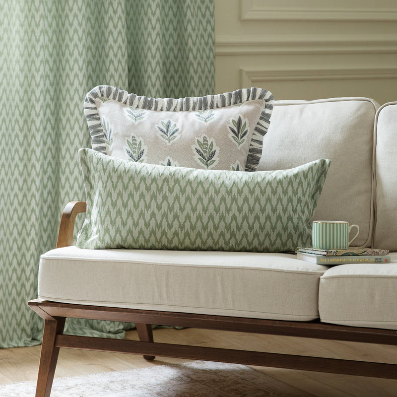  Green Cushions - Hutton Woven Jacquard Cushion Cover Sage Sanderson