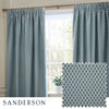  Blue Curtains - Hutton Jacquard Pencil Pleat Curtains Blue Sanderson