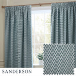  Blue Curtains - Hutton Jacquard Pencil Pleat Curtains Blue Sanderson