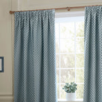  Blue Curtains - Hutton Jacquard Pencil Pleat Curtains Blue Sanderson