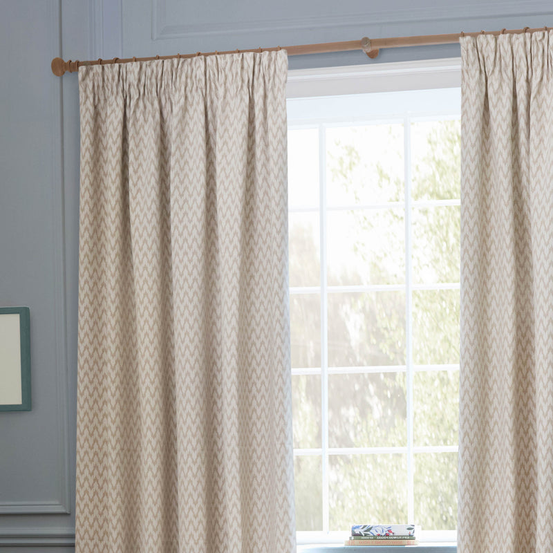  Grey Curtains - Hutton Jacquard Pencil Pleat Curtains Linen Sanderson