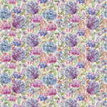 Voyage Maison Hydrangea Printed Cotton Fabric in Grape