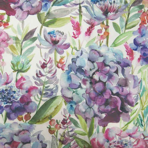 Voyage Maison Hydrangea Printed Cotton Fabric in Grape