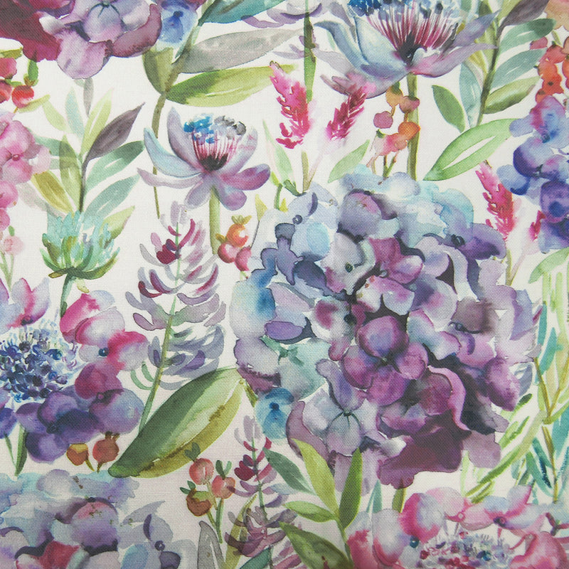 Hydrangea Printed Fabric Sample Swatch Grape