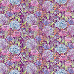 Voyage Maison Hydrangea Printed Cotton Poplin Apparel Fabric in Plum