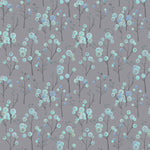 Voyage Maison Ichiyo Blossom Printed Cotton Fabric in Aqua