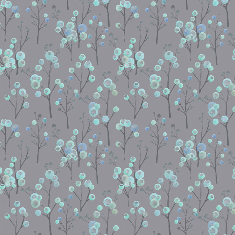 Voyage Maison Ichiyo Blossom Printed Cotton Fabric in Aqua