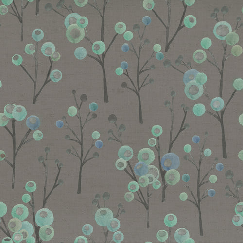 Voyage Maison Ichiyo Blossom Printed Cotton Fabric in Aqua