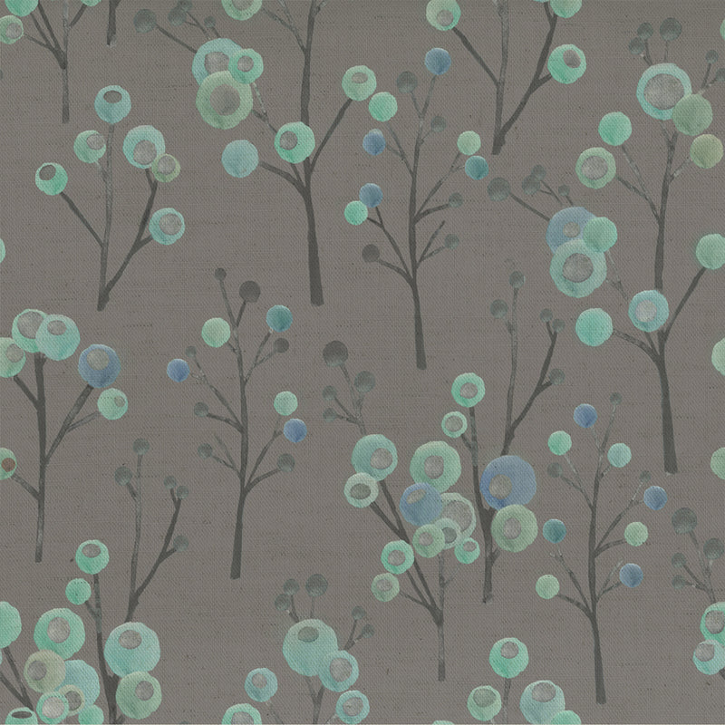 Voyage Maison Ichiyo Blossom Printed Cotton Fabric in Aqua