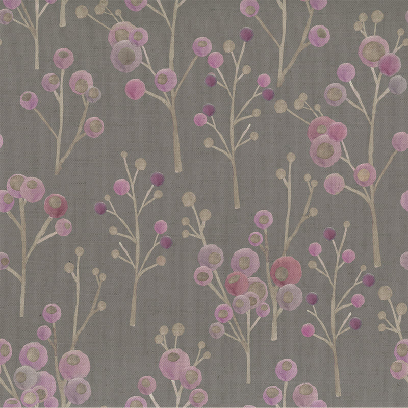 Ichiyo Blossom Printed Fabric Sample Swatch Violet