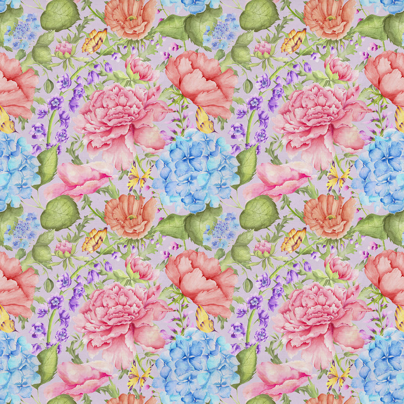 Floral Pink Fabric - Idalia Printed Cotton Fabric (By The Metre) Heather Voyage Maison