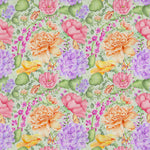 Floral Green Fabric - Idalia Printed Cotton Fabric (By The Metre) Sage Voyage Maison