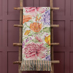 Floral Multi Throws - Idalia Printed Fringe Throw Fuschia Voyage Maison