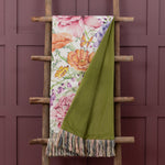 Floral Multi Throws - Idalia Printed Fringe Throw Fuschia Voyage Maison