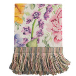 Floral Multi Throws - Idalia Printed Fringe Throw Fuschia Voyage Maison