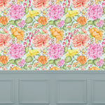 Floral Blue Wallpaper - Idalia  1.4m Wide Width Wallpaper (By The Metre) Duck Egg Blue Voyage Maison