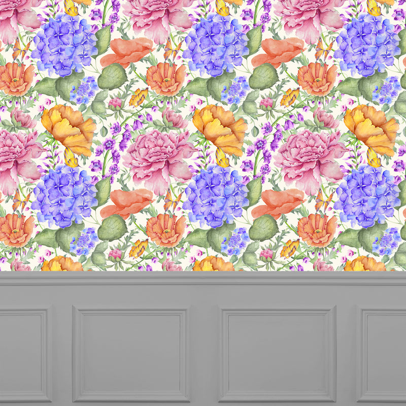 Floral Pink Wallpaper - Idalia  1.4m Wide Width Wallpaper (By The Metre) Fuchsia Voyage Maison