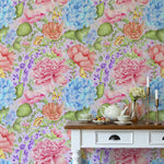 Floral Pink Wallpaper - Idalia  1.4m Wide Width Wallpaper (By The Metre) Heather Voyage Maison