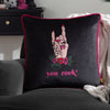 furn. Inked You Rock Cushion Cover in Black/Pink