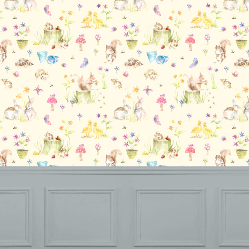 Voyage Maison In The Garden 1.4m Wide Width Wallpaper in Lemon