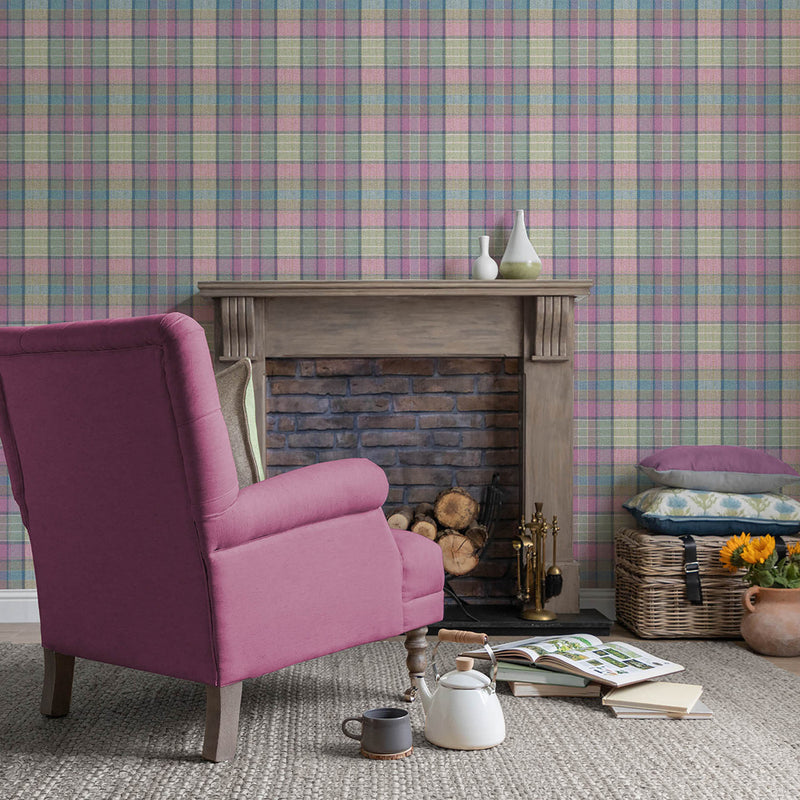 Voyage Maison Iona 1.4m Wide Width Wallpaper in Damson