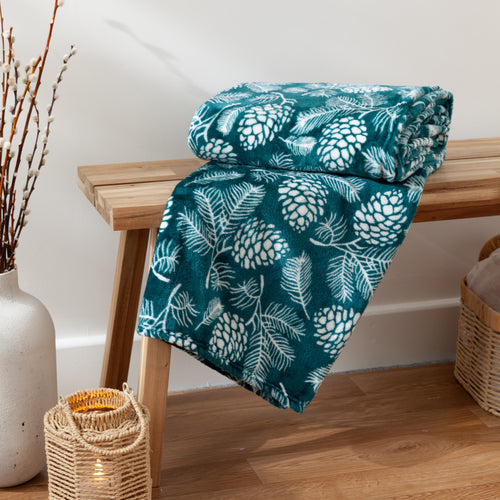  Blue Throws - Irwin Woodland Fleece Throw Pine furn. 