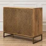 Damask Brown Furniture - Isadora Embossed Cabinet Antique Brass Voyage Maison