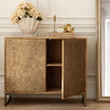 Damask Brown Furniture - Isadora Embossed Cabinet Antique Brass Voyage Maison