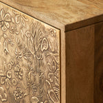 Damask Brown Furniture - Isadora Embossed Cabinet Antique Brass Voyage Maison