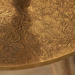 Damask Brown Furniture - Isadora Embossed Side Table Antique Brass Voyage Maison