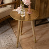 Damask Brown Furniture - Isadora Embossed Side Table Table Antique Brass Voyage Maison