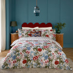 Floral Multi Bedding - Ishana Reversible Floral Duvet Cover Set Redcurrent/French Blue Seventy Three