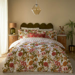 Floral Multi Bedding - Ishana Reversible Floral Duvet Cover Set Russet Seventy Three