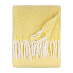 Plain Butter Yellow Throws - Isla Woven Tasselled Throw Butter Yellow Wylder