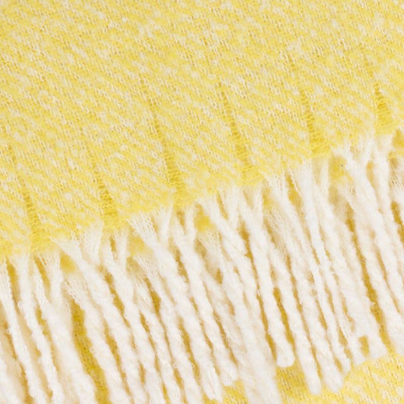 Plain Butter Yellow Throws - Isla Woven Tasselled Throw Butter Yellow Wylder