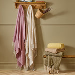 Plain Butter Yellow Throws - Isla Woven Tasselled Throw Butter Yellow Wylder