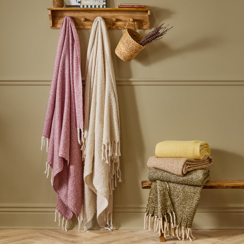 Plain Butter Yellow Throws - Isla Woven Tasselled Throw Butter Yellow Wylder