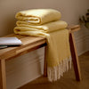 Plain Butter Yellow Throws - Isla Woven Tasselled Throw Butter Yellow Wylder