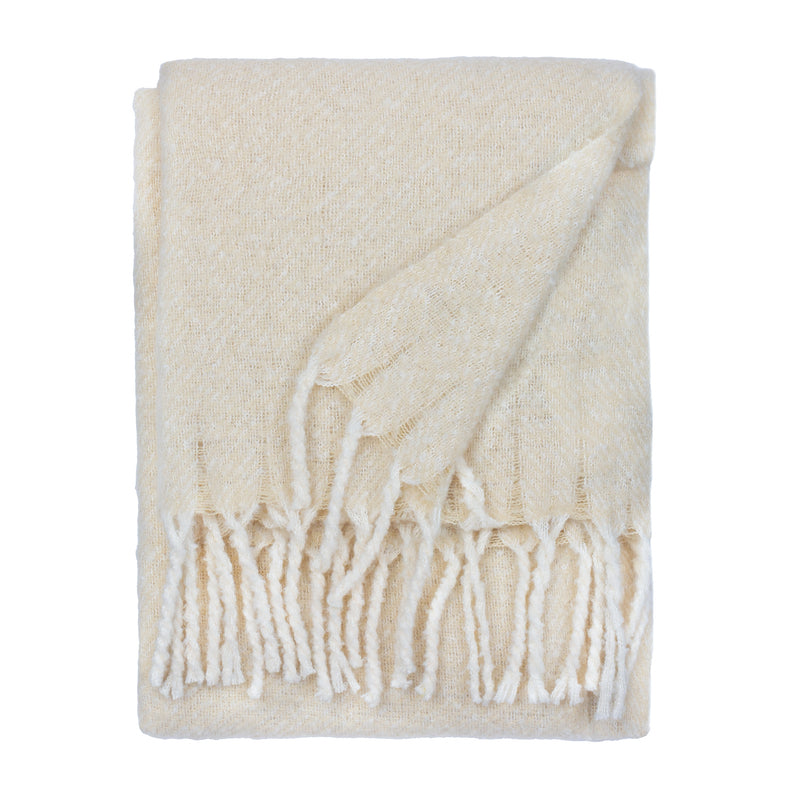 Isla Woven Tasselled Throw Cream