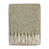 Plain Green Throws - Isla Woven Tasselled Throw Green Wylder