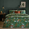 Woodland Blue Bedding  - Into The Woods Printed Reversible Duvet Cover Set Green Furn