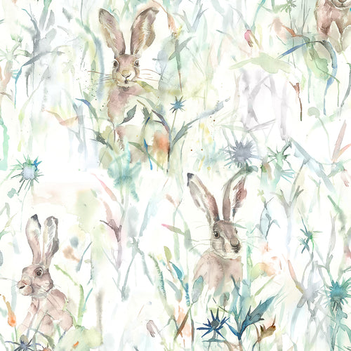 Voyage Maison Jackrabbit Printed Cotton Fabric in Cream