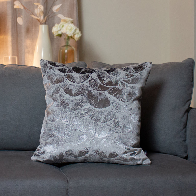 Ashley Wilde Jaden Velvet Cushion Cover in Flint/Steel