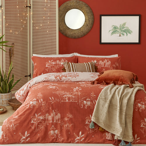 Global Red Bedding - Jaipur Elephant Duvet Cover Set Paprika Furn