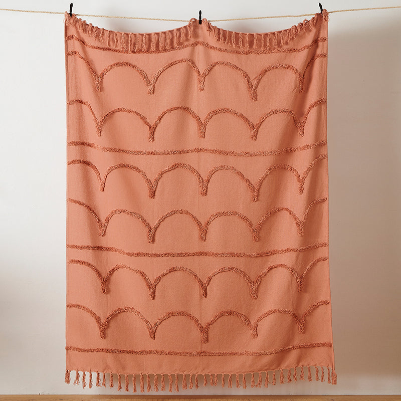 furn. Jakarta Tufted Throw in Blush