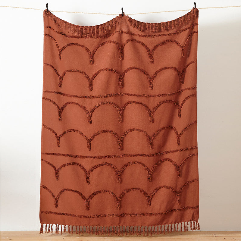 furn. Jakarta Tufted Throw in Pecan