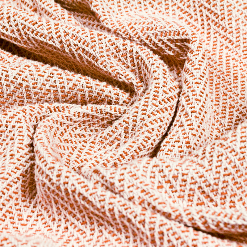 Striped Orange Throws - Jasper Herringbone Throw Brick Furn