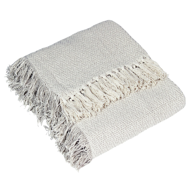 Geometric Cream Throws - Jasper Herringbone Throw Feather Furn